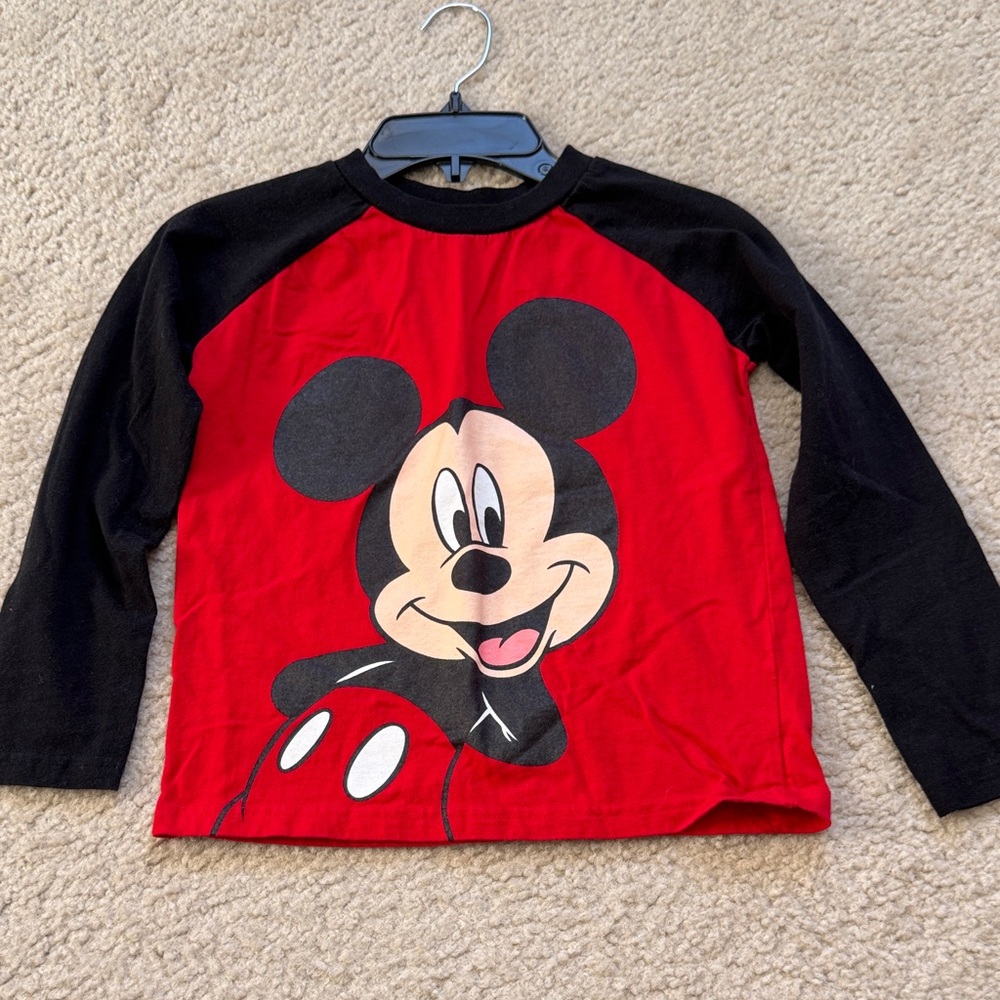 Disney Mickey Mouse Red and Black Shirt - Size 6